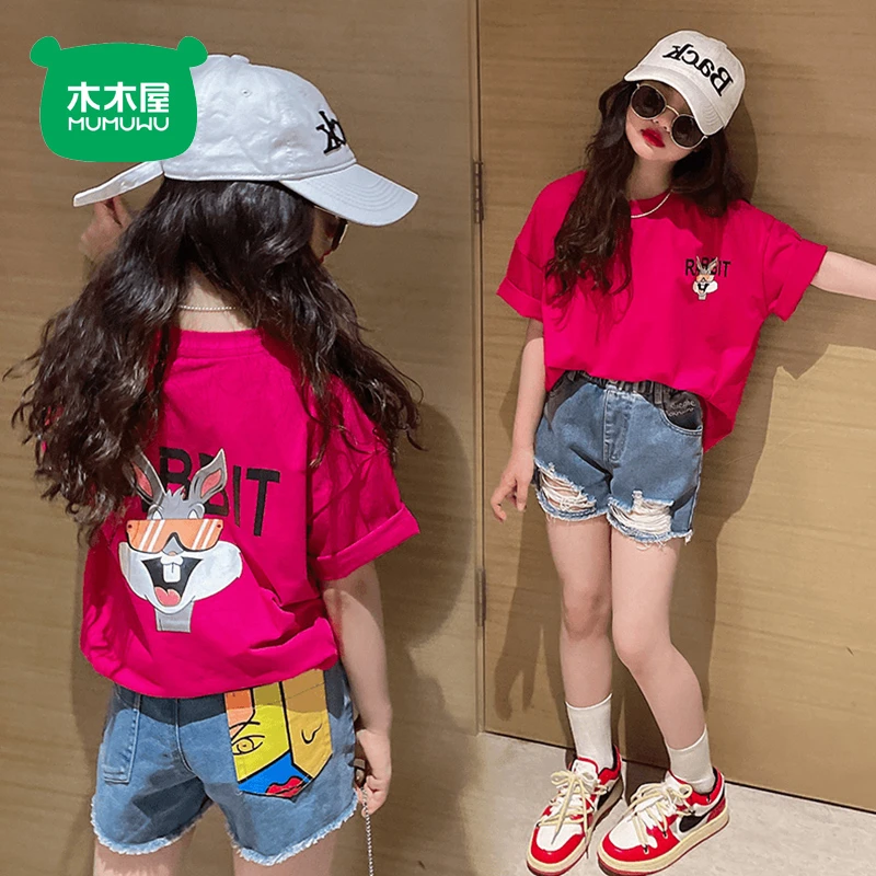 木木屋童装卡通短袖ins纯棉T恤男女童夏季韩版宽松儿童短袖上衣潮