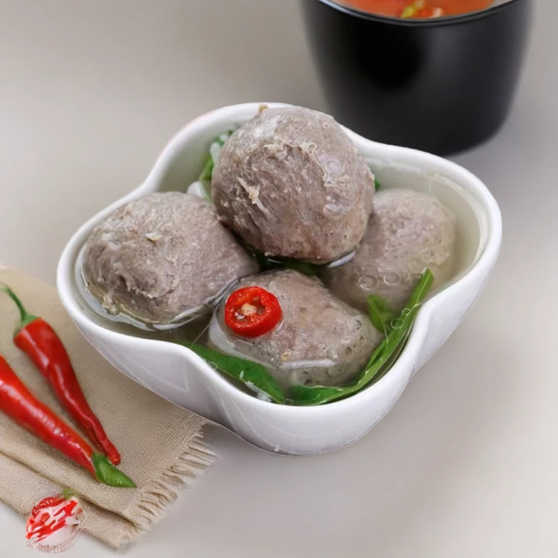 三富招牌手工手打牛肉丸牛筋丸500g/包纯牛肉丸新鲜速冻真空包装