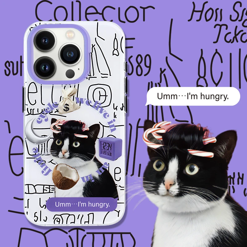 PaPaPa制造局 牛奶猫猫喵星人可爱双层适用于苹果16pro max手机壳