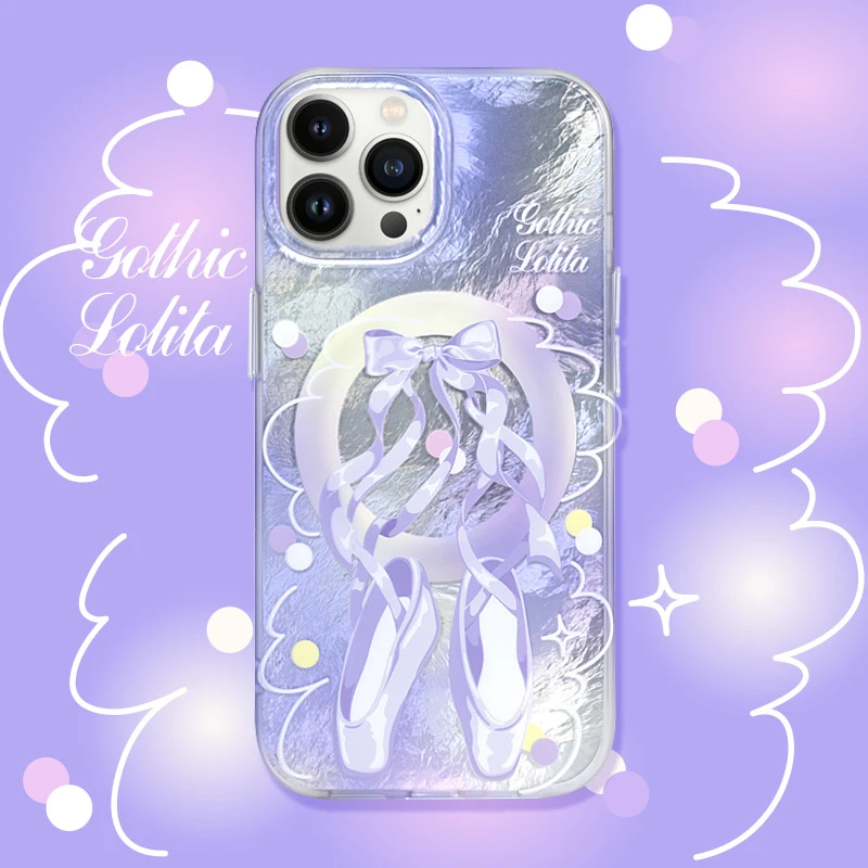 PaPaPa制造局 芭蕾舞鞋柔丝磨砂少女磁吸适用于苹果16pro手机壳