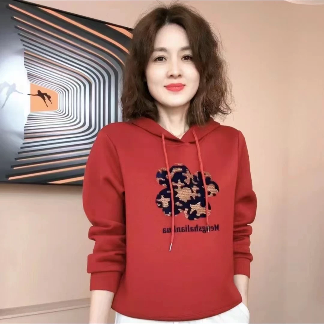 春季新款女装2024连帽卫衣减龄时尚休闲洋气宽松显瘦百搭长袖上衣