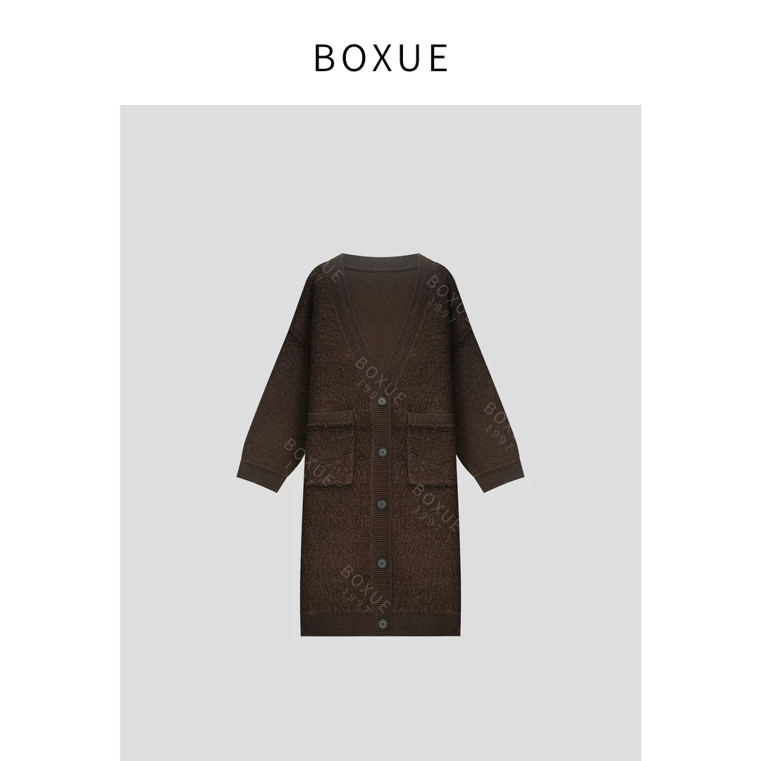 BOXUE“妙语”2024秋季新款高级感100羊毛轻奢休闲 外套#240924W420