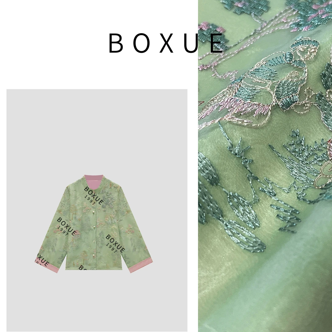 BOXUE‘’清风纱‘’2024春季新款时尚拼接国风双面外套#240314W719