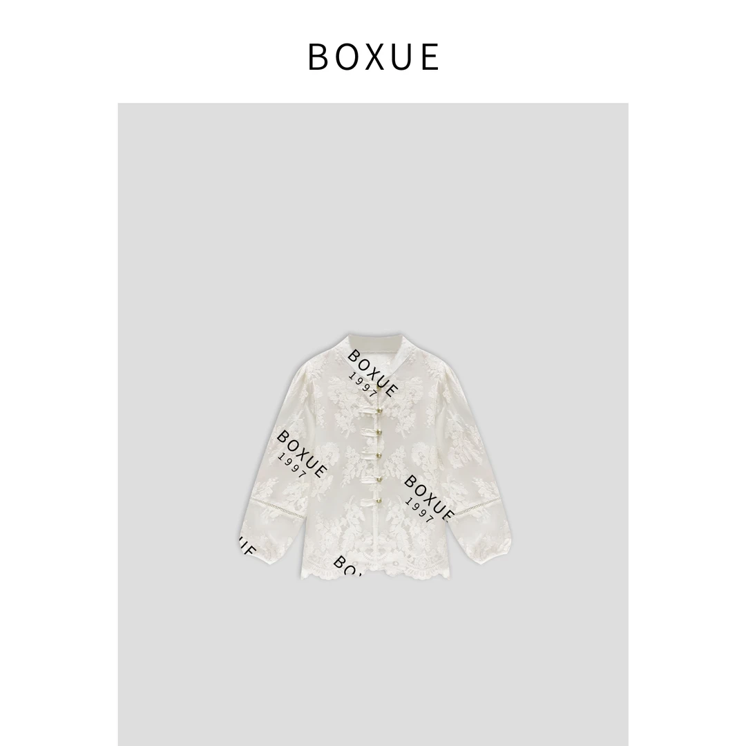 BOXUE‘’等花开‘’2024春季新款轻奢时尚刺绣国风 外套#240310CS729