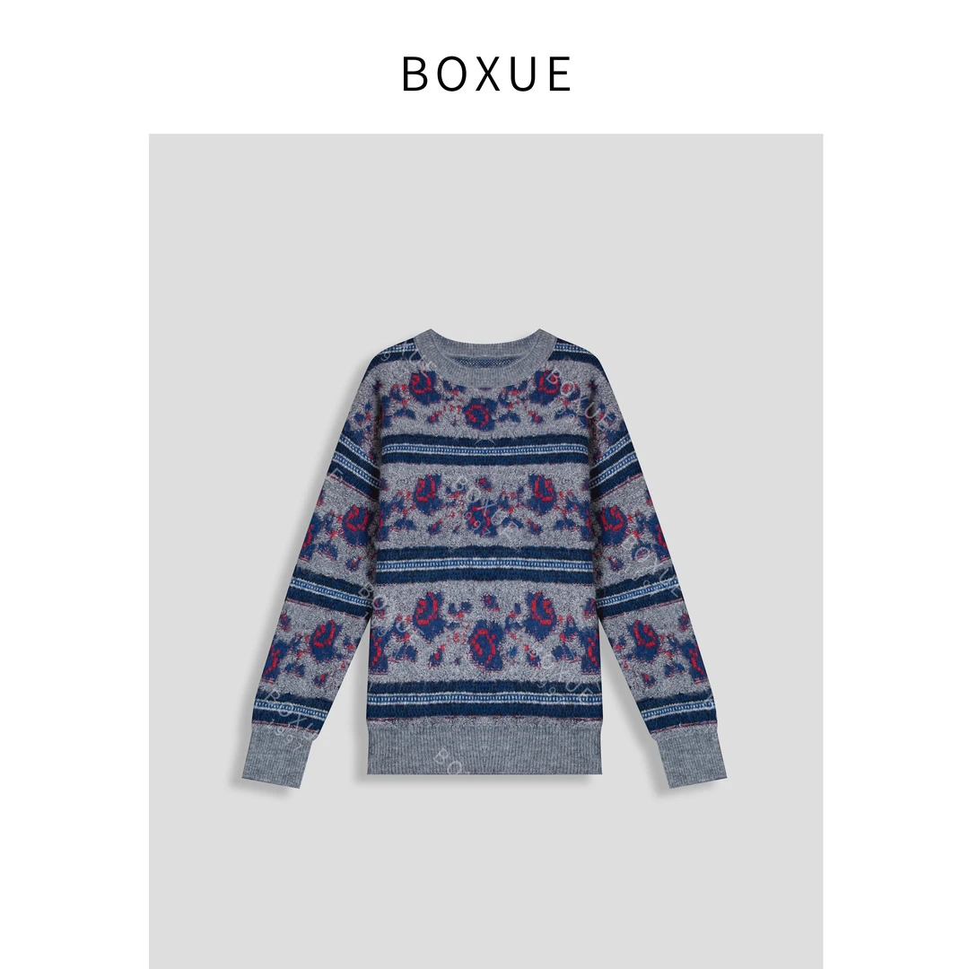 BOXUE"热恋"2024冬季高级感绵羊毛＋羊驼轻奢 毛衣#241129MY411