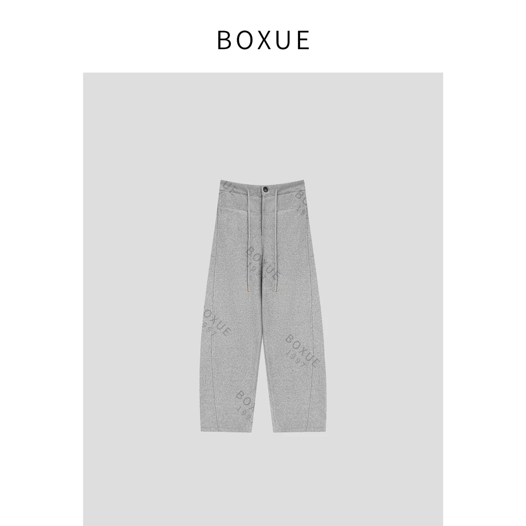 BOXUE“科尼亚”2024冬季高级感抽绳羊.绒弯刀裤 裤子 #241025K723