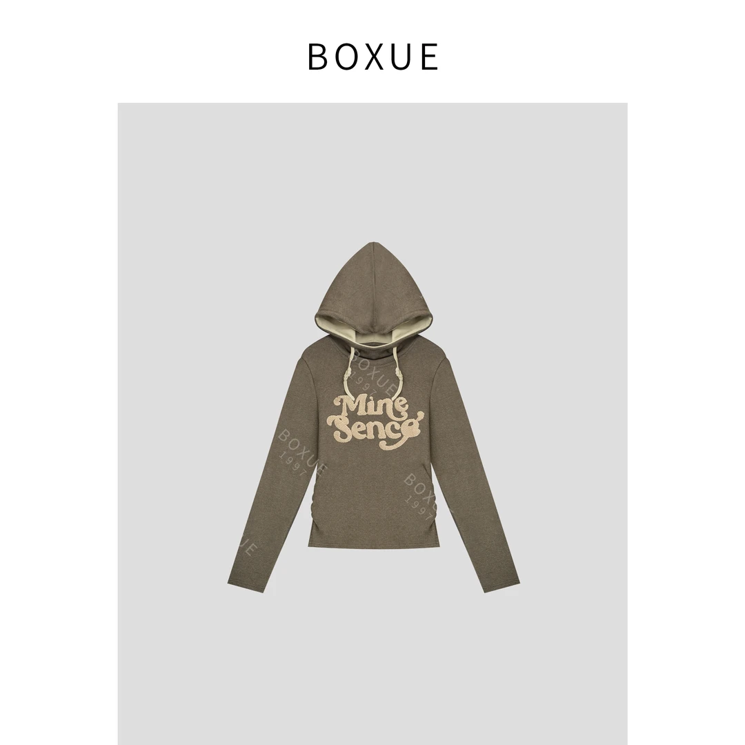 BOXUE‘’小雪人‘’2024秋季新款刺绣字母轻奢连帽卫衣#241013WY33