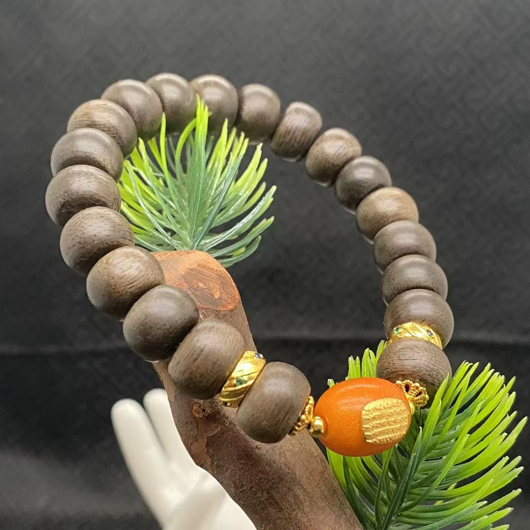 【藏真阁】H1657高级DIY天然蜜蜡枣珠手串