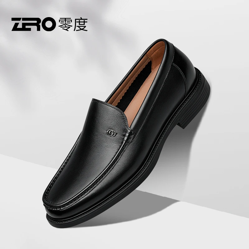 【官方正品】零度男鞋正装皮鞋2024新款真皮时尚通勤商务休闲皮鞋男