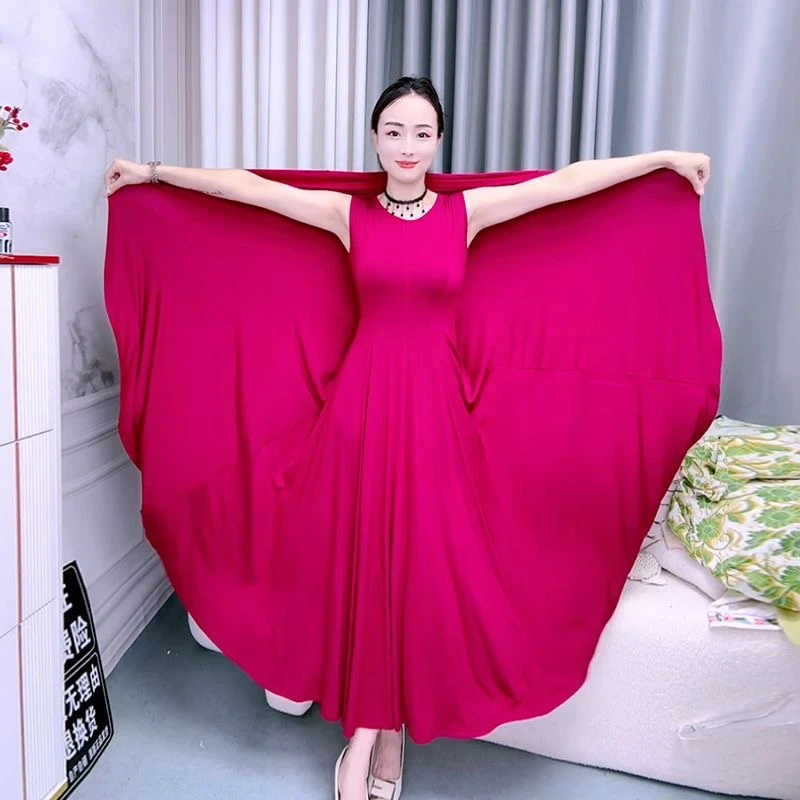 2025夏季修身显瘦连衣裙长裙服装民族风飘逸长款大摆裙裙子