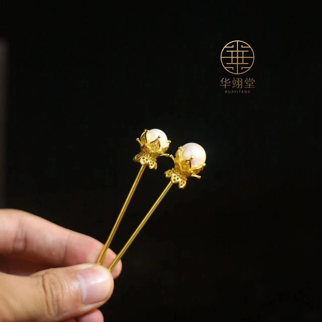 铜合金婚庆饰品 华翊堂原创设计汉服旗袍配饰日常夜明珠小发簪