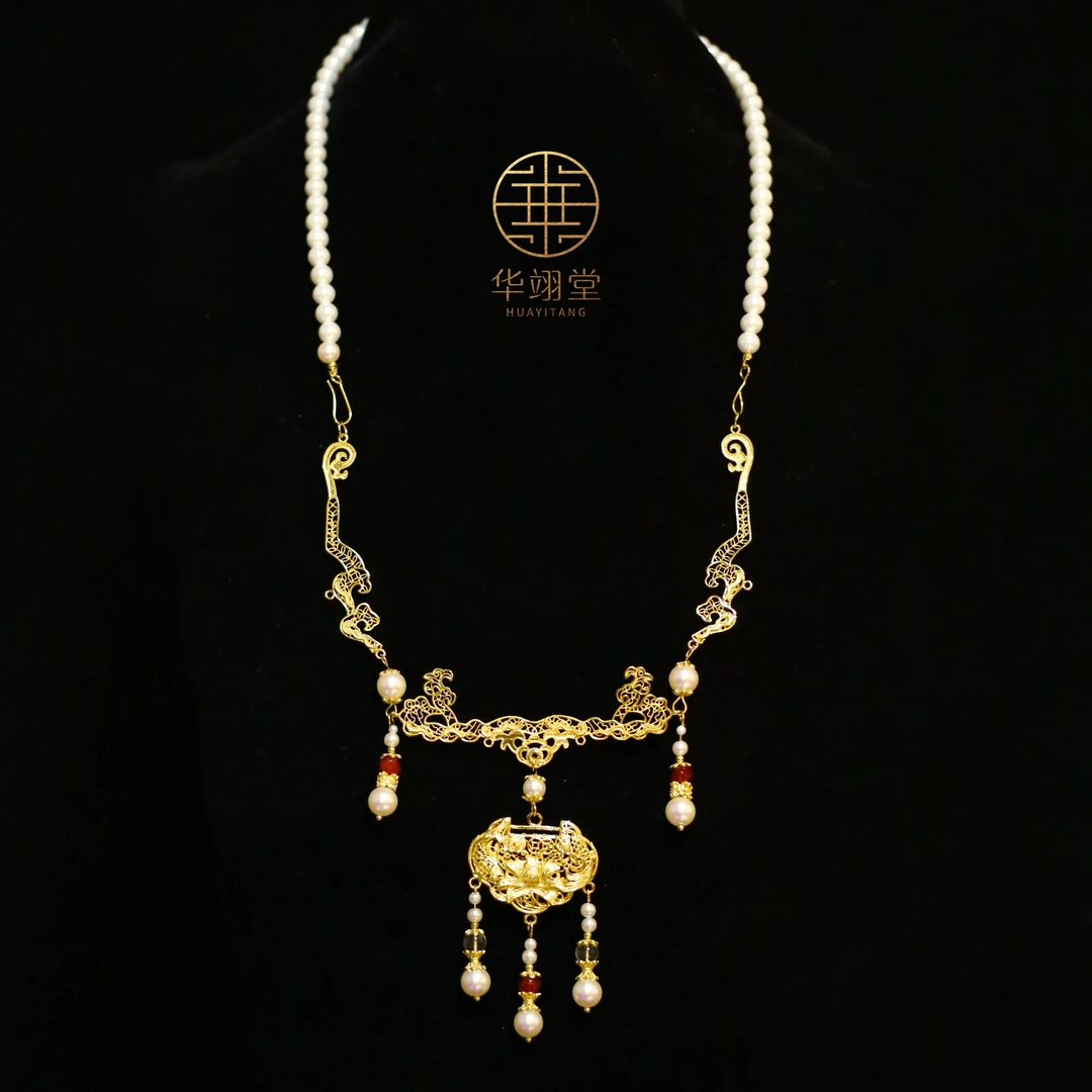 铜合金婚庆饰品 华翊堂原创设计铜镀金福利款锁头璎珞