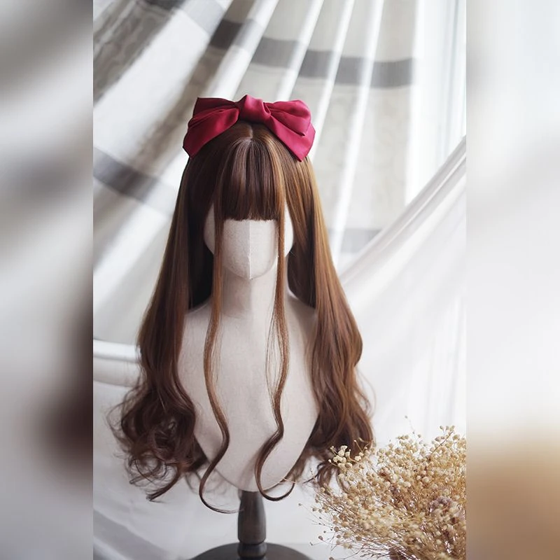 御茶水Lolita洛丽塔假毛日常大波浪整顶卷发深棕