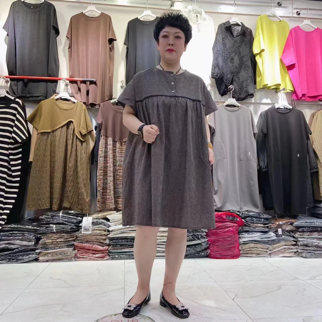 【雅洁服饰】灰格连衣裙