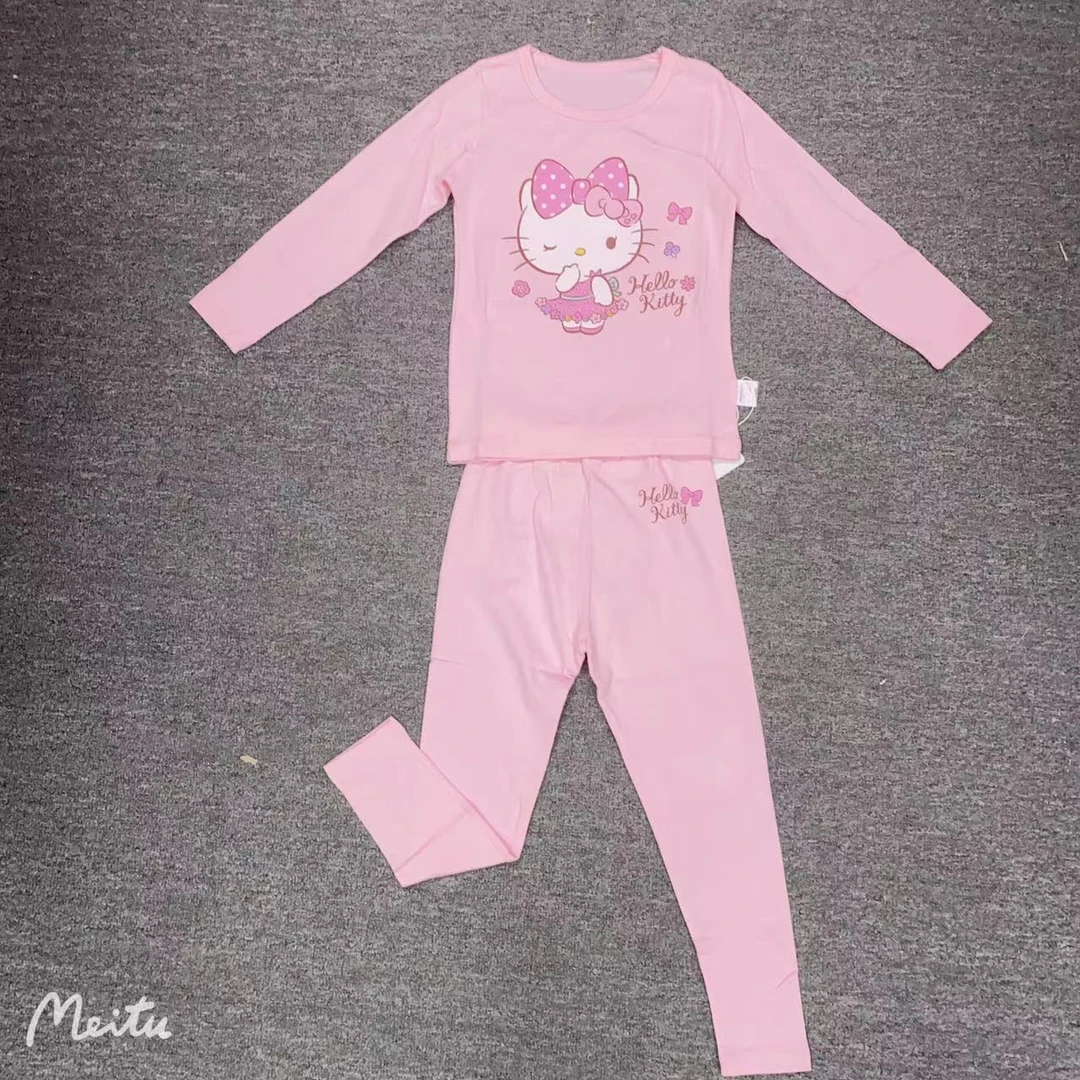 KT猫女童卡通可爱春秋冬套装宝宝长袖家居服套装儿童空调服