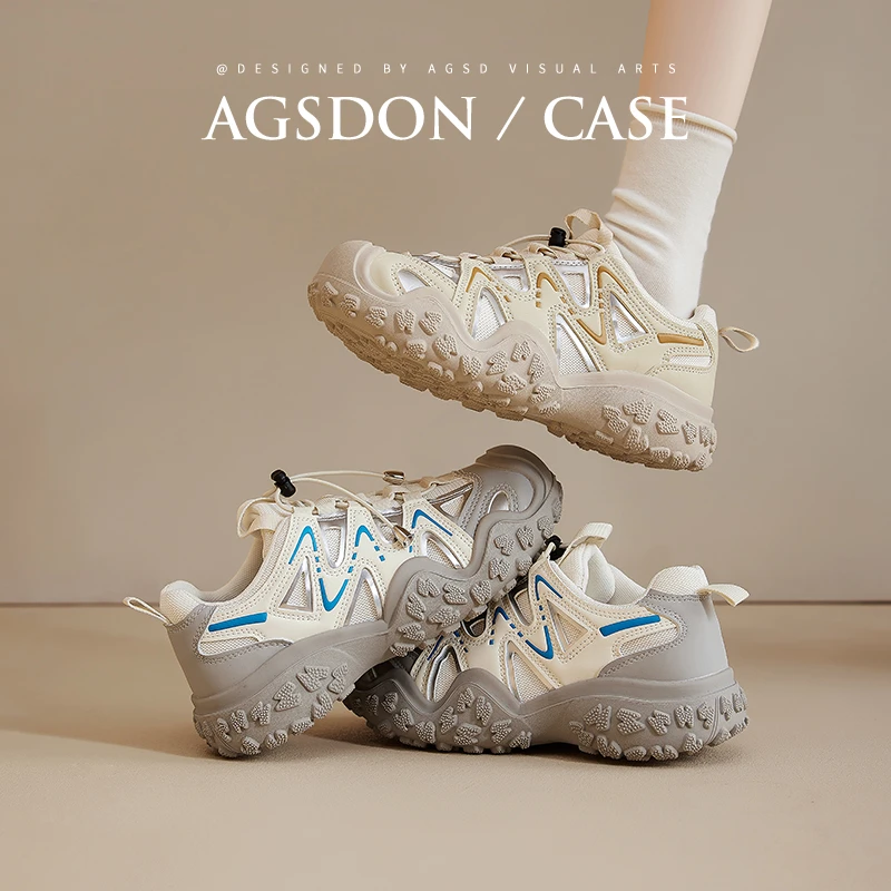 奥古狮登户外徒步登山鞋女夏季透气2024新款丑萌老爹鞋女士运动鞋