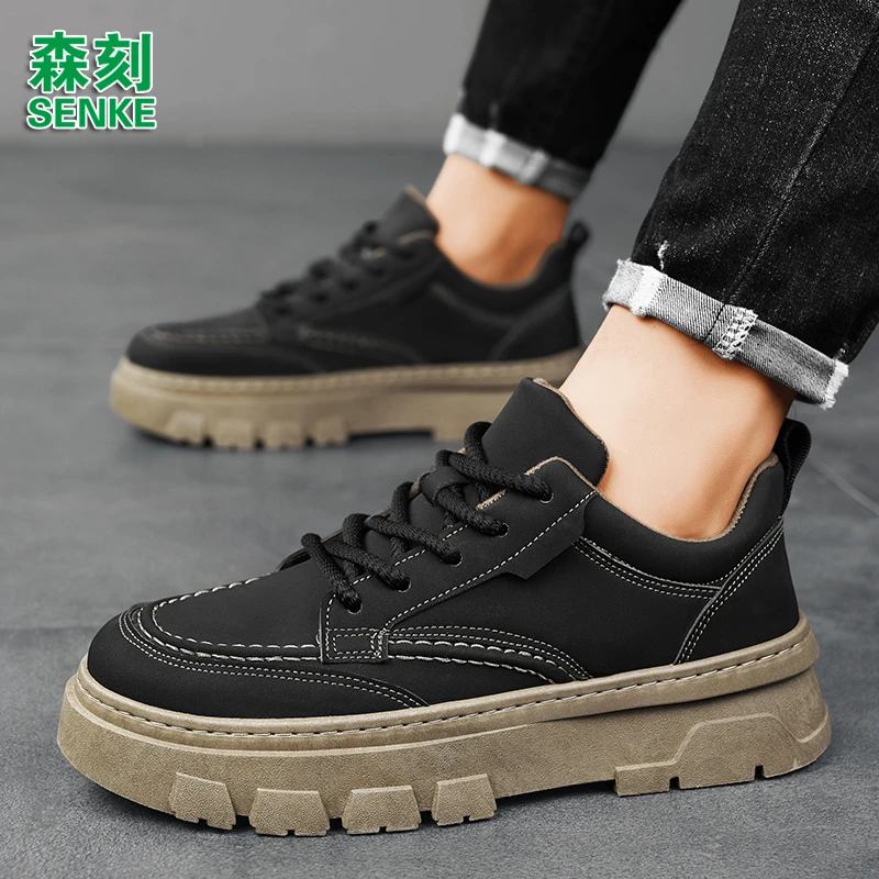 森刻男鞋春夏季潮流休闲百搭运动板鞋防水男款工装低帮2025年新款