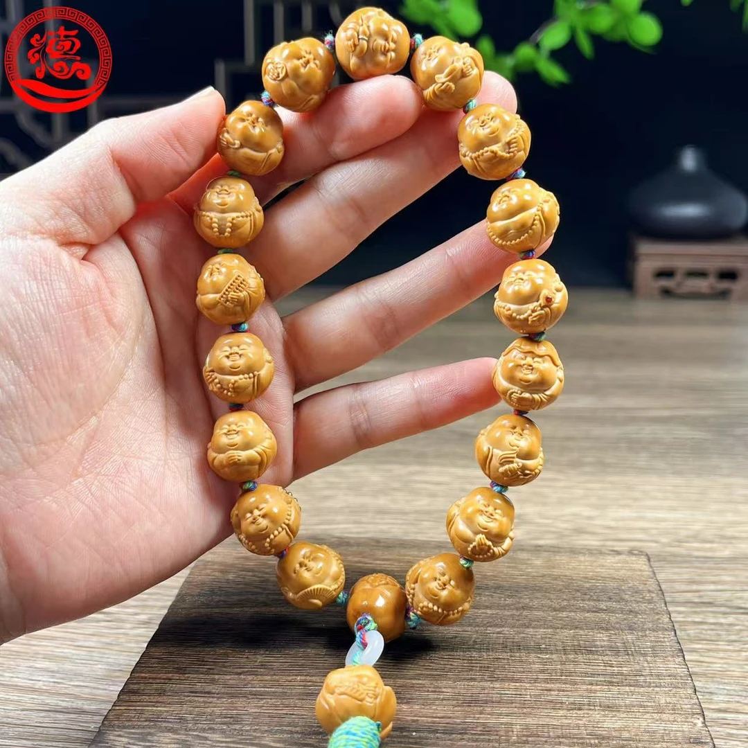 猴头核桃  1.5多宝弥勒手持镶嵌款     文玩手持