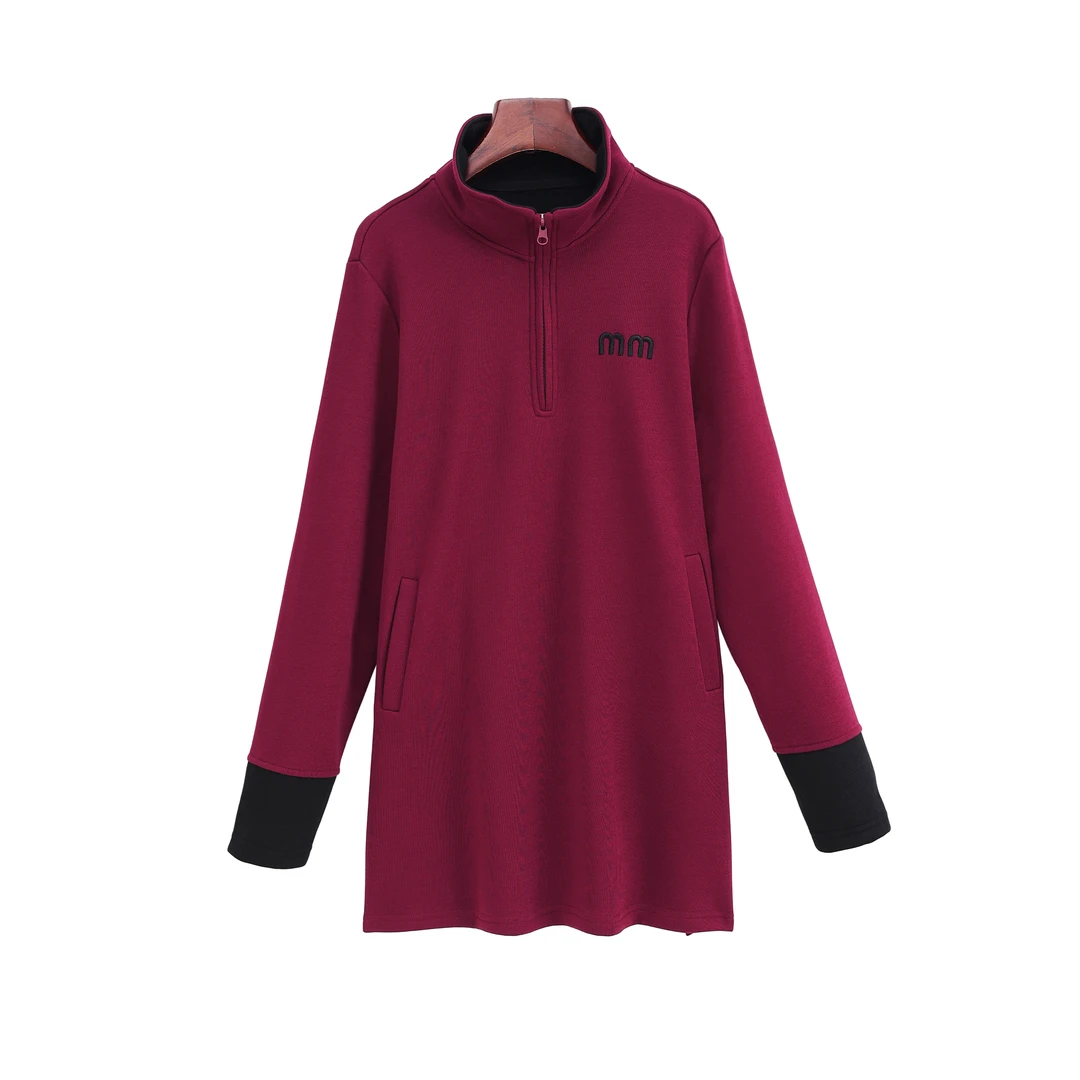 8856秋冬季新款女装加绒加棉卫衣外套韩版时尚修身显瘦女士中长款