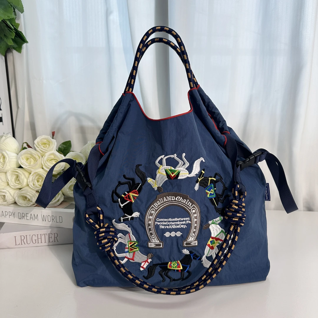 【小艺甄选】高圆圆同款刺绣包大容量托特包单肩斜跨手提包通勤外出