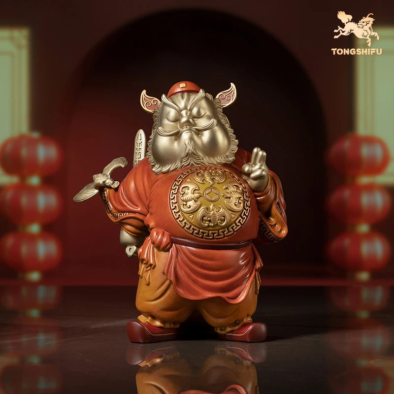 铜师傅 《钟馗送福》 客厅桌面铜摆件 家居装饰工艺品