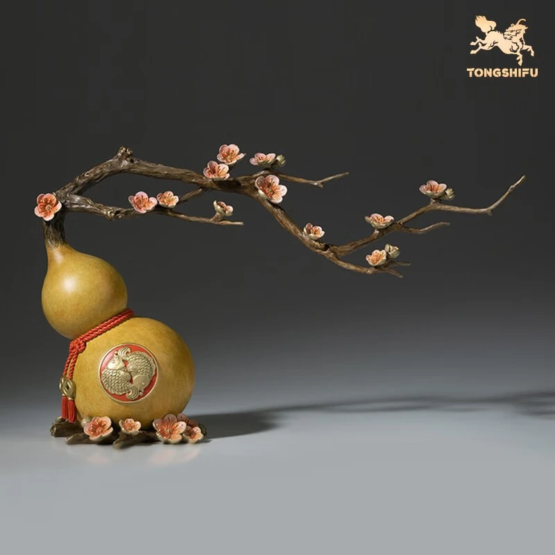 铜师傅 铜摆件《福禄有余》葫芦客厅桌面摆件乔迁开业新居礼品中式
