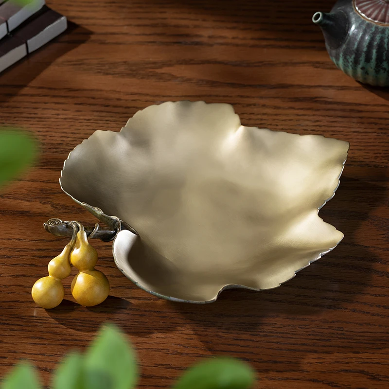 铜师傅 《福禄干果盘》客厅桌面铜摆件 家居装饰工艺品