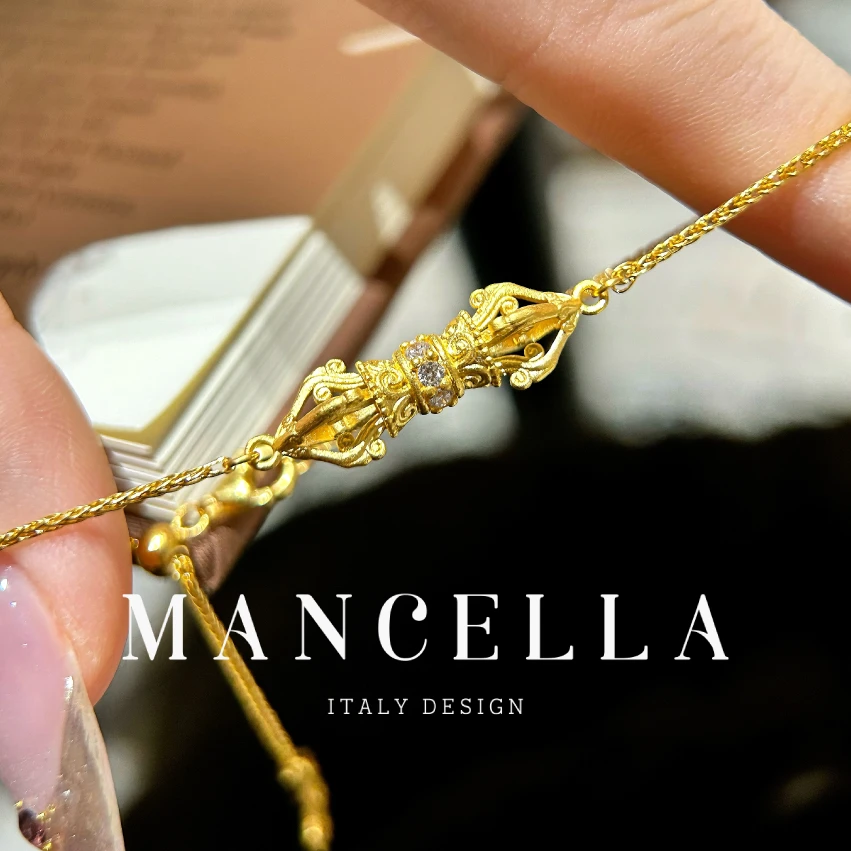 曼契拉 【足金999】【金刚杵手链】气质轻奢时尚百搭复古经典手链H3
