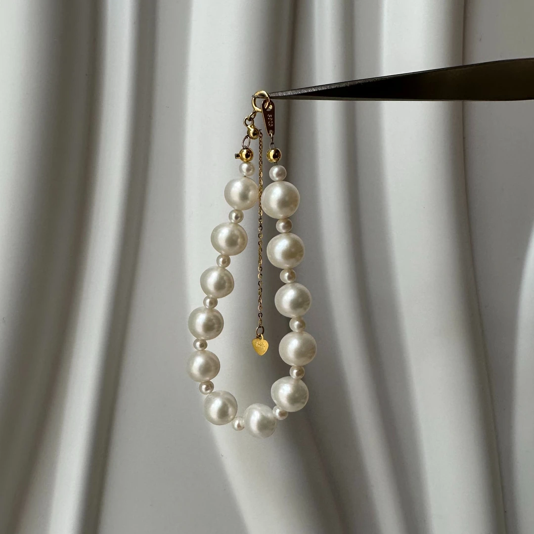 【宝藏】淡水无核大小珠间隔百搭简约手链（延长链）