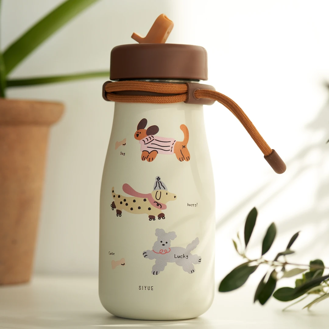 肆月破晓保温杯吸管杯子可爱大容量便携随身杯学生简约防摔大肚杯