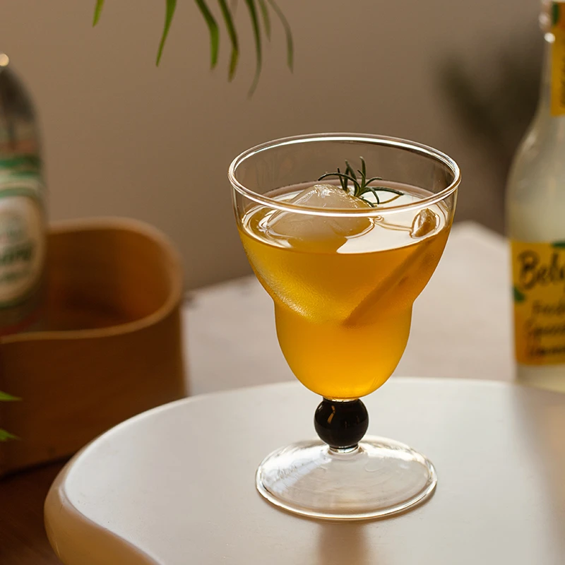 肆月漠然玻璃杯水杯女高颜值杯子家用鸡尾酒杯香槟杯高级感果汁杯