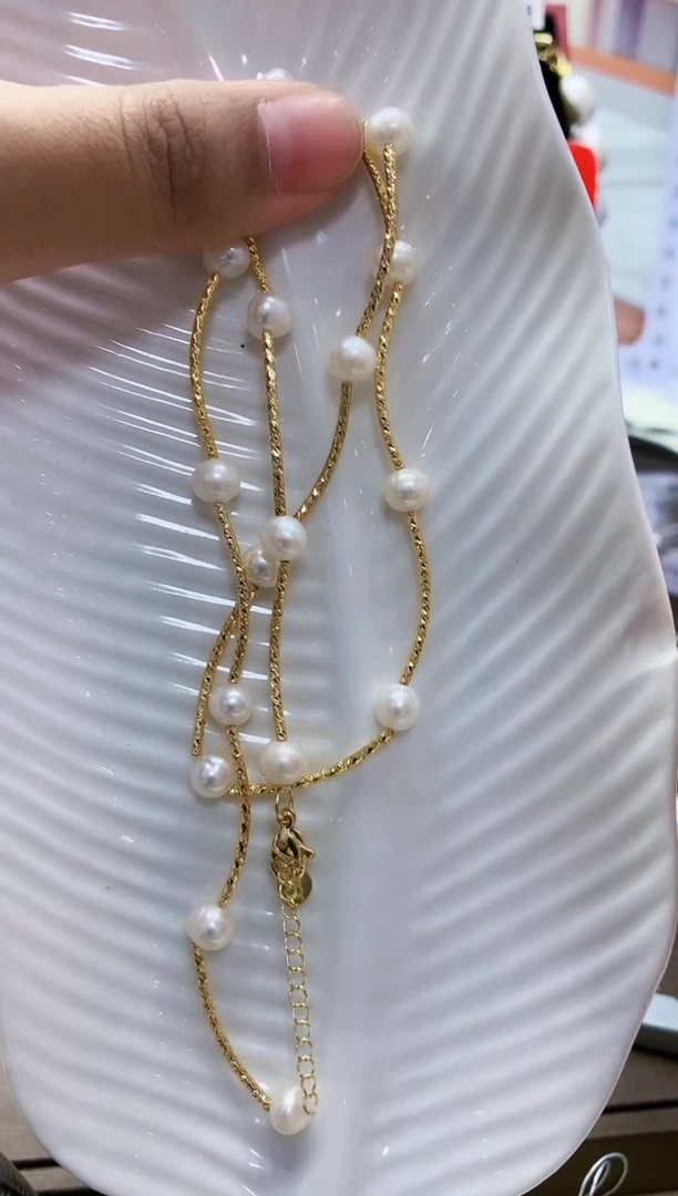 【闪购商品】淡水珍珠项链合金36