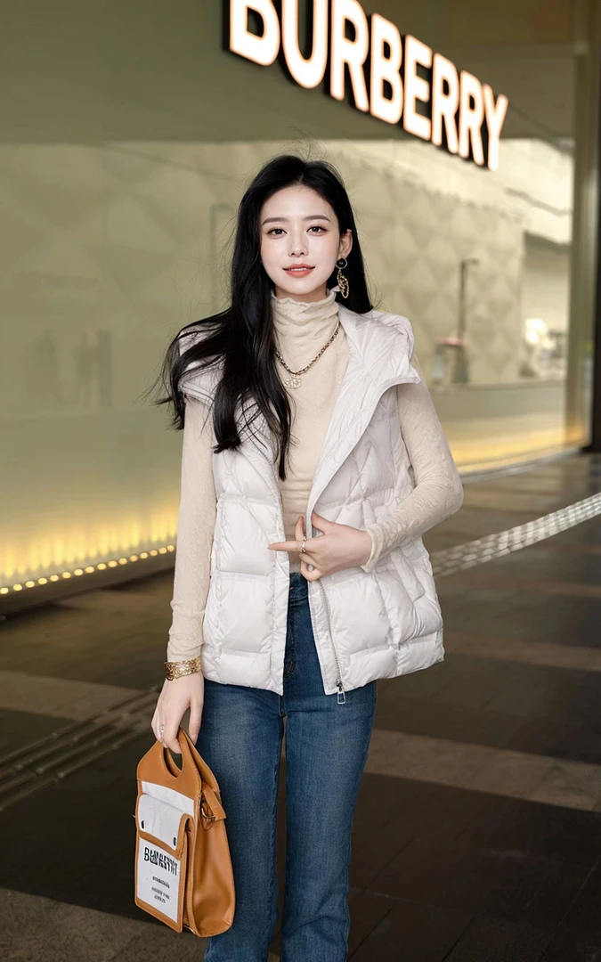 【5228-QSS】显瘦网红短款时尚连帽韩版春季新款时尚百搭羽绒马夹