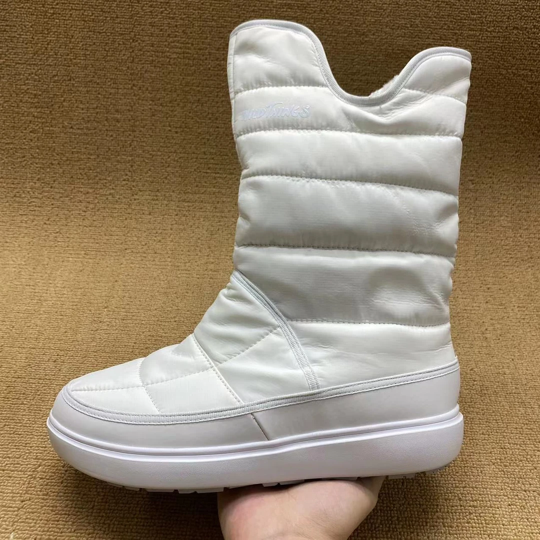 外贸保暖时尚休闲防水雪地靴黑白双色冬季