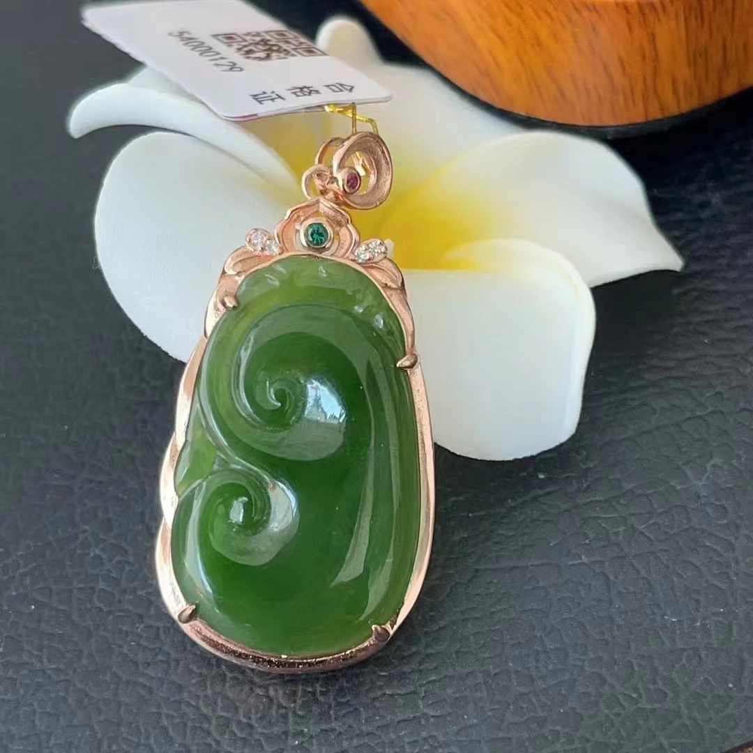 【王姨专属】54/47 天然和田玉吊坠 如意吊坠 时尚精致约39*19mm