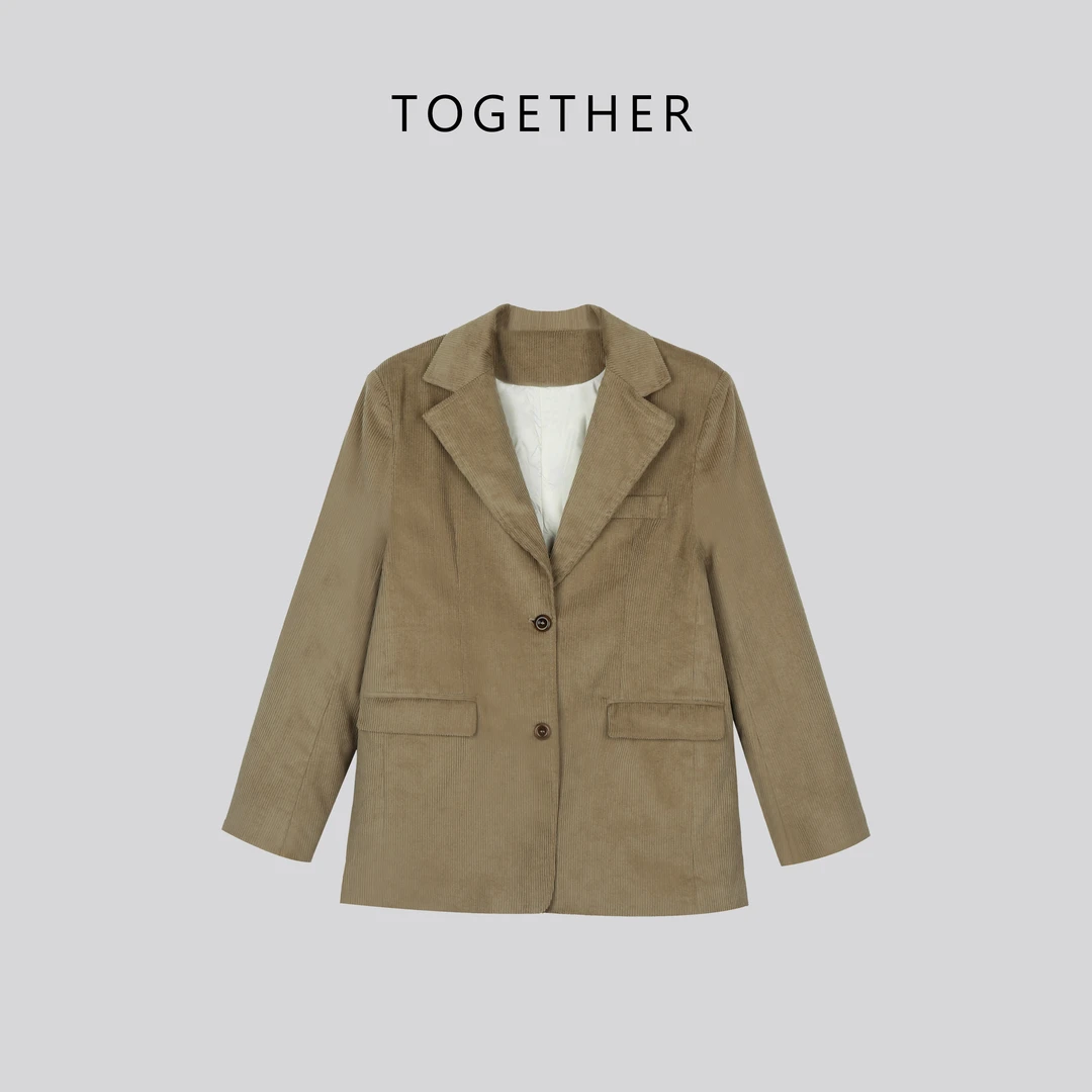 【Together】· 图南 · 复古灯芯绒鹅绒西装羽绒服#W1078