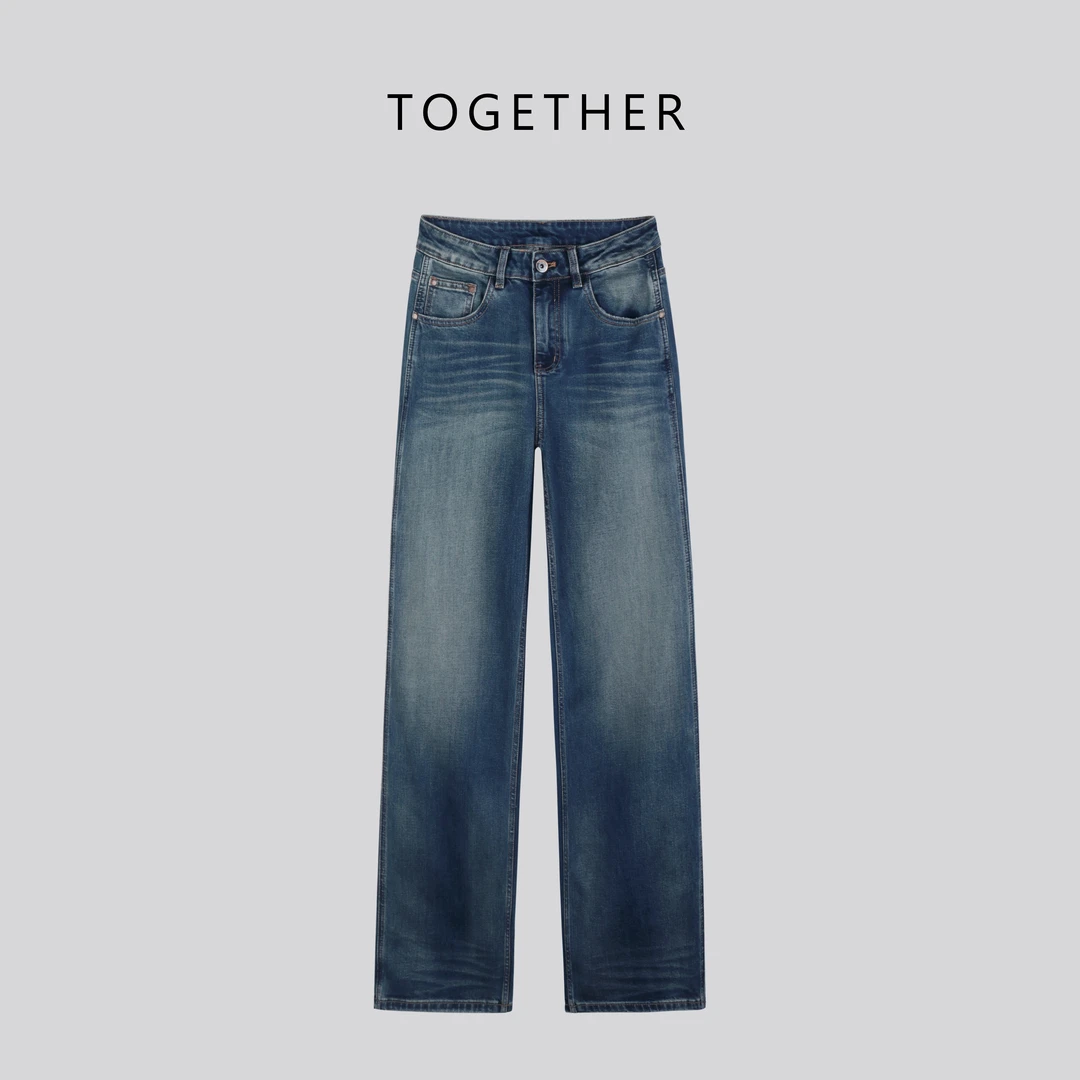 TOGETHER DW STUDIOS【北岛】秋季微弹百搭窄版直筒牛仔裤#Q5116