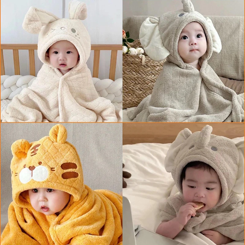 babygreat儿童婴幼儿浴巾裹巾斗篷浴袍吸水速干洗澡巾秋冬季