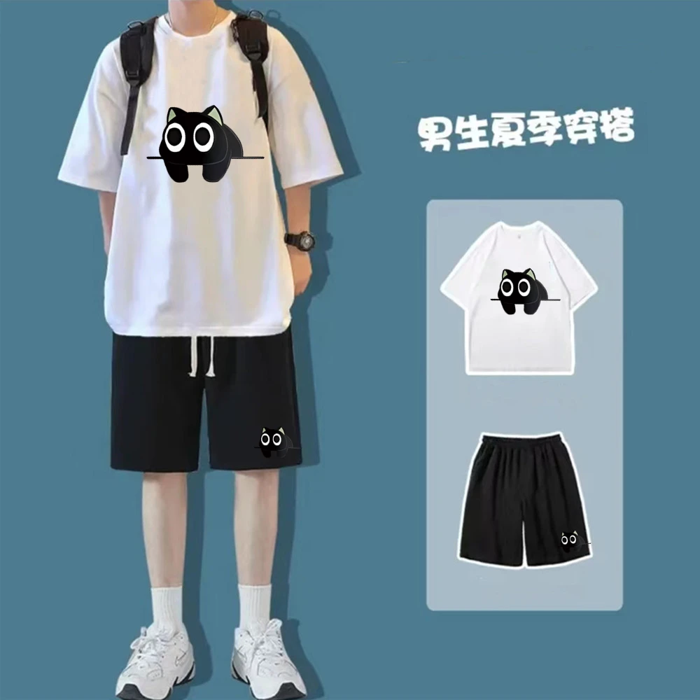 中考体育考试专用纯棉运动套装男生夏季初中学生体考五分短裤跑步