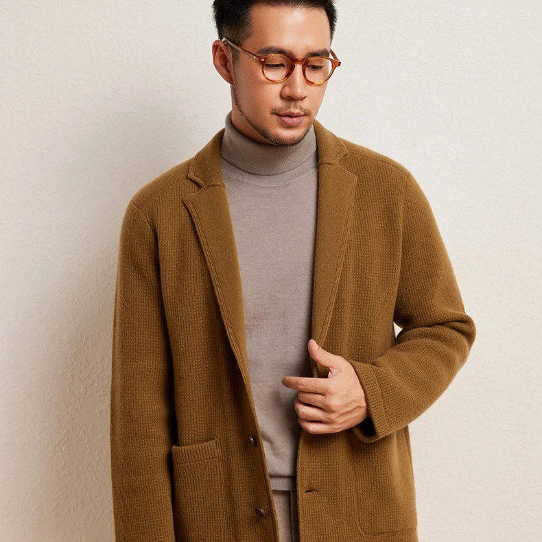 男士100%纯山羊绒西装加厚外套休闲时尚JHYR10