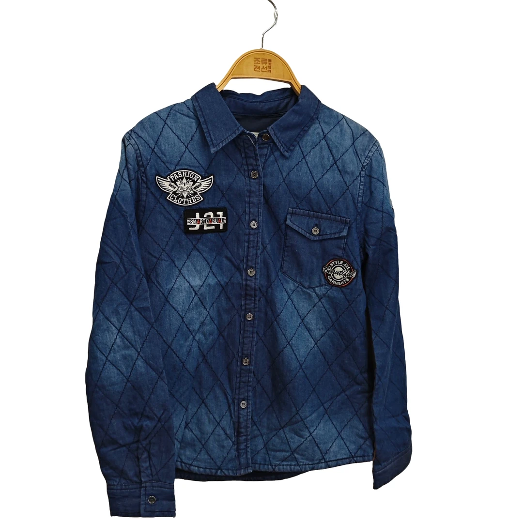 冬季复古磨白牛仔保暖棉衣 #JAVFW006