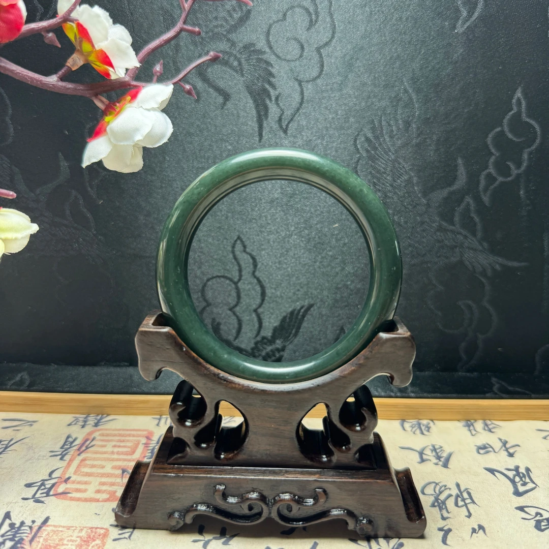 【小雅碧玉】和田玉塔青青玉手镯圆镯沉稳高级简约（多样性发货）