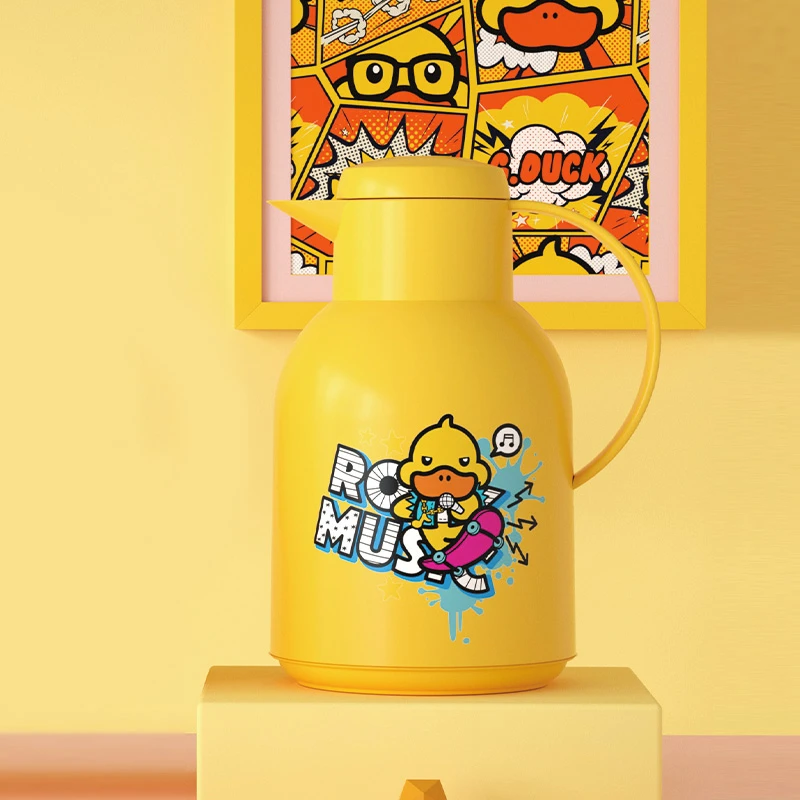 BESMAN/贝世曼小黄鸭品牌IP联名 保温壶 一键按压 1000ml 大容量