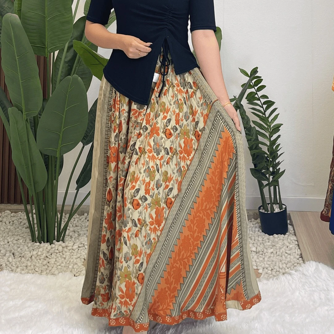980 橘色 艾悦尼 Aarani 尼泊尔大摆裙