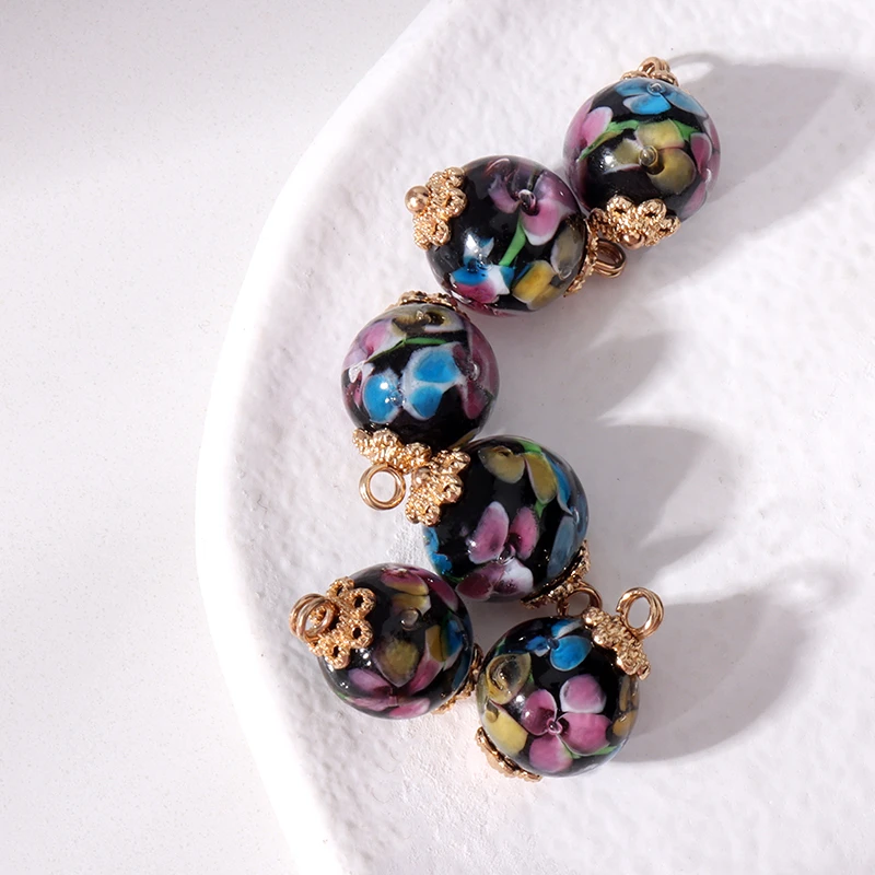 双层花手工琉璃圆珠扣中式复古高档旗袍盘扣开衫马甲纽扣