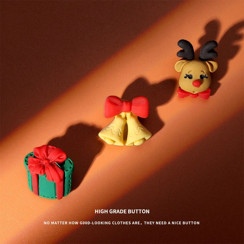 圣诞节装饰纽扣儿童衣服毛衣卡通钮扣开衫外套可爱宝宝百搭小扣子