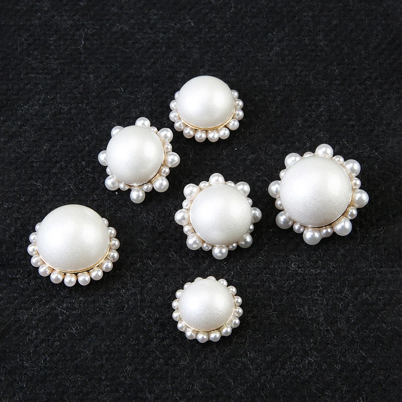 白色珍珠大衣扣子衣服风衣大纽扣装饰扣毛衣外套毛呢高档百搭钮扣
