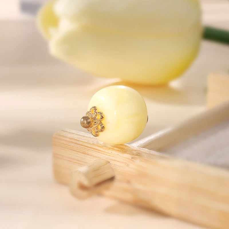 花托钉黄色中式盘扣手工旗袍唐装汉服玻璃纽扣扣子