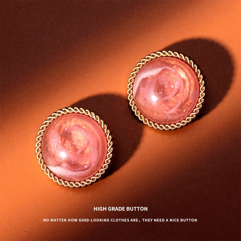 金属点油扣子百搭男女衣服外套毛呢大衣高端纽扣圆形精致漂亮钮扣