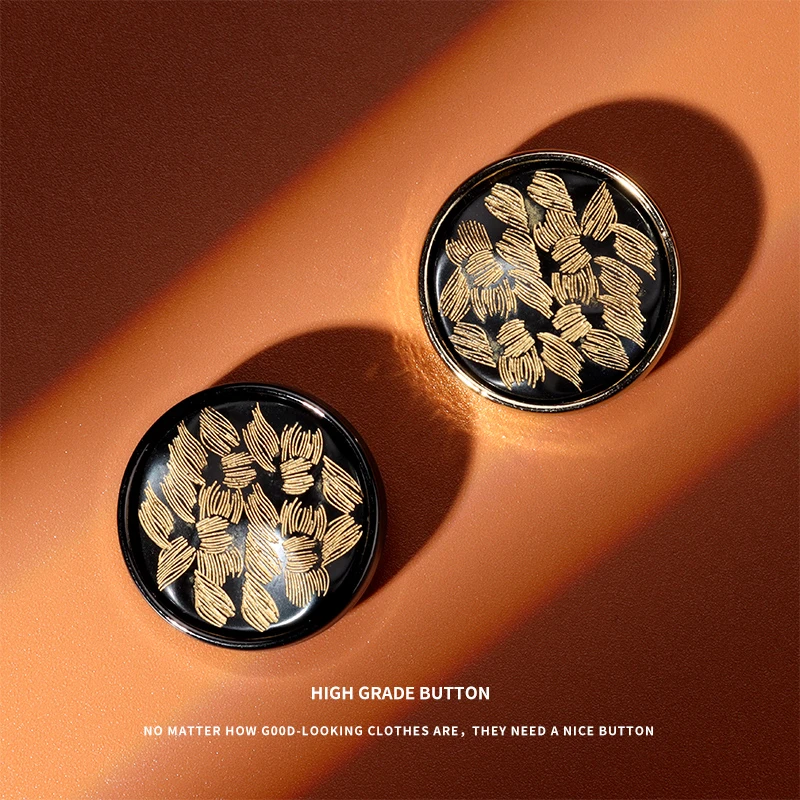 上衣外套黑色扣子百搭风衣上衣外套时尚钮扣男女风衣大衣装饰纽扣